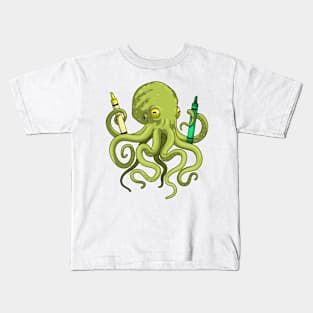 Octopus Pupil Crayons School Kids T-Shirt